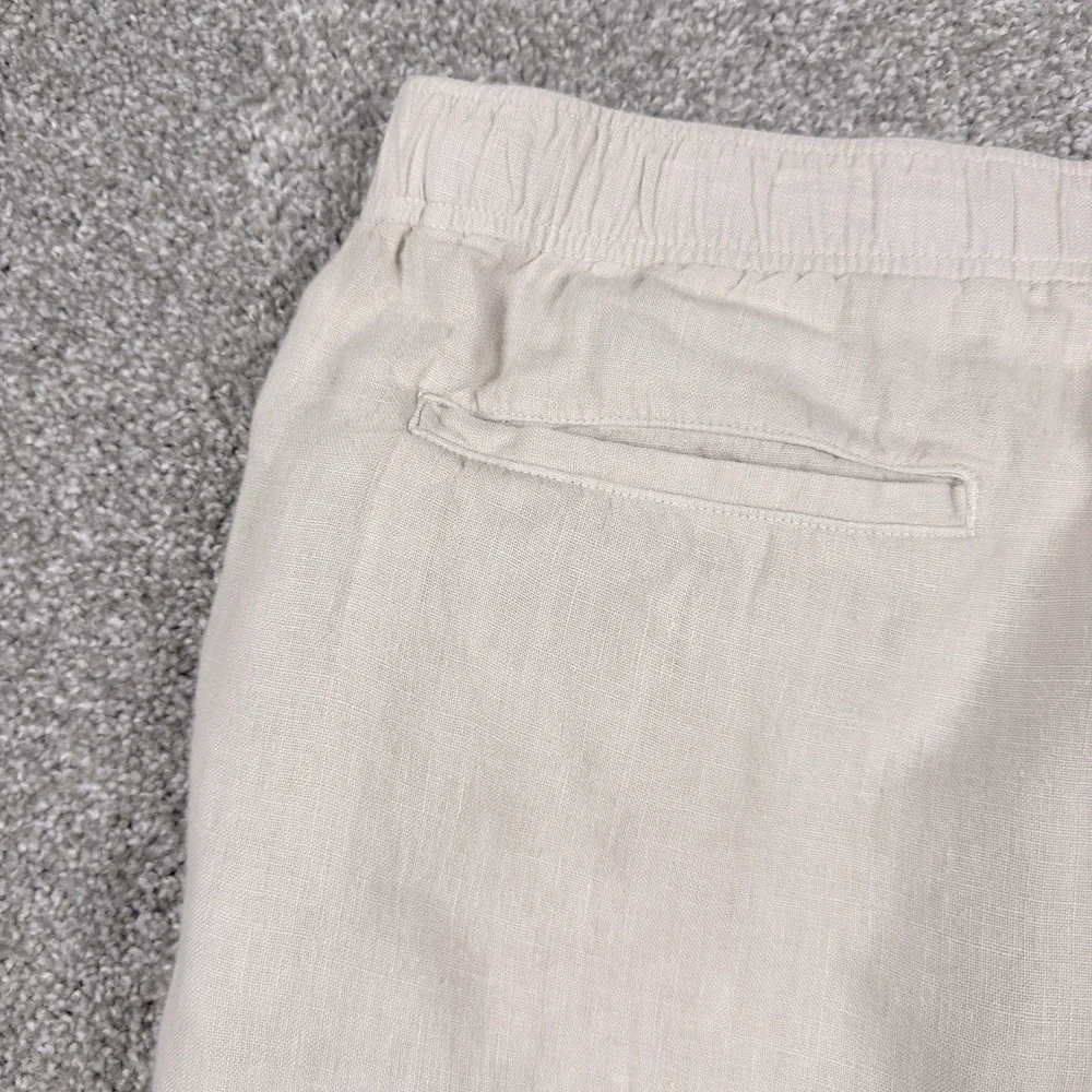 Faherty Linen Pants Men XXL White Drawstring Beach Coastal Resort Casual